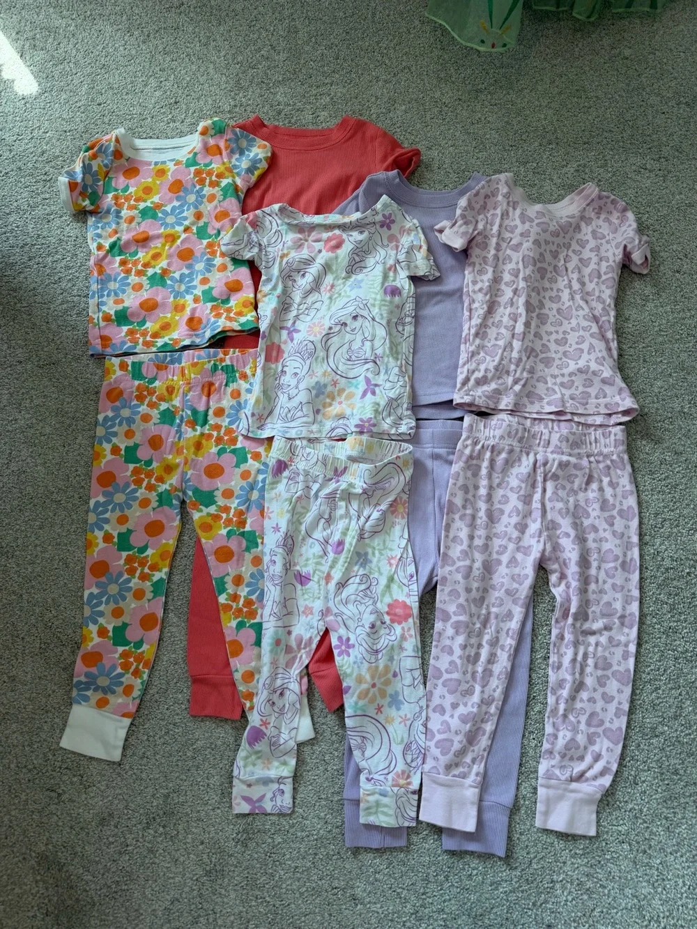Old Navy Girls 3-Pack Pajama Sets - Coral, Lavender & Floral
